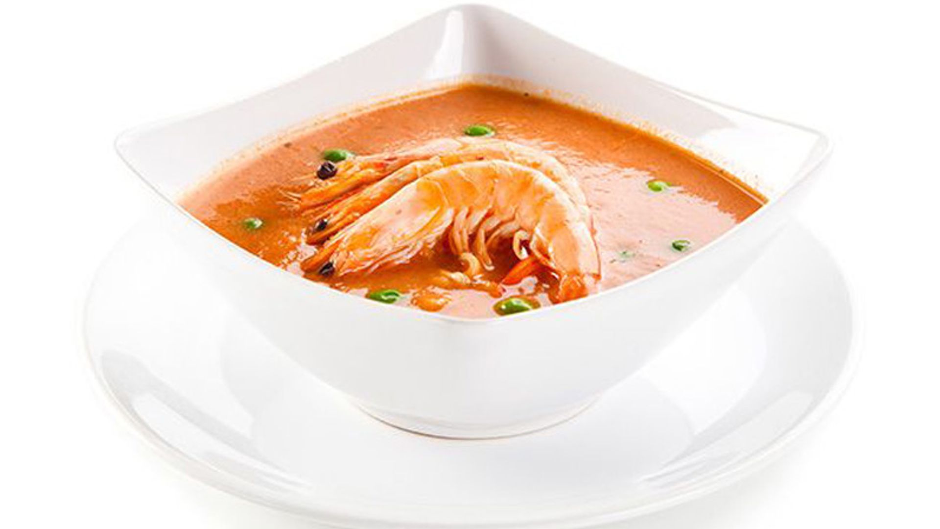 Crema de marisco con gambones