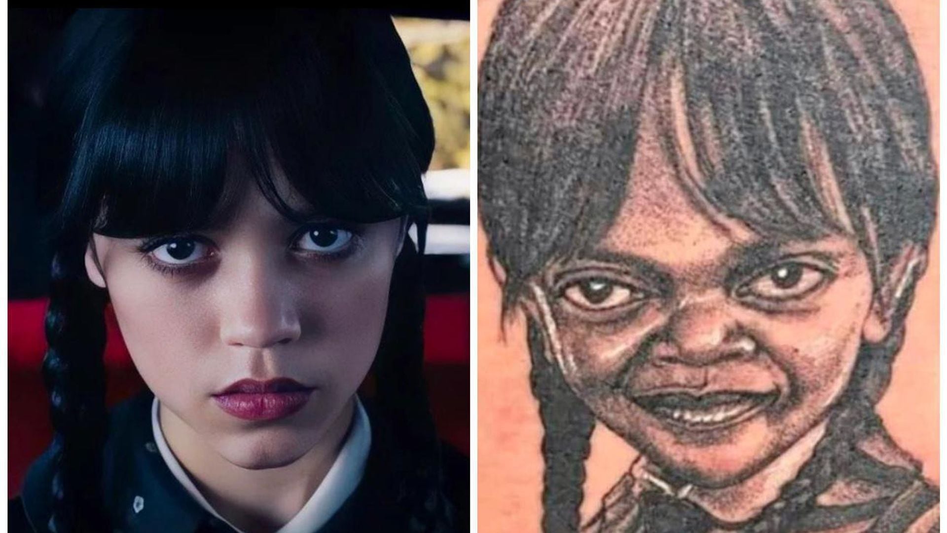 Jenna Ortega reacciona al tatuaje de ‘Merlina’ que se hizo viral: ‘Oh, por Dios’