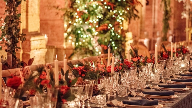 Decoración navideña en una boda organizada por Las bodas de Araventum