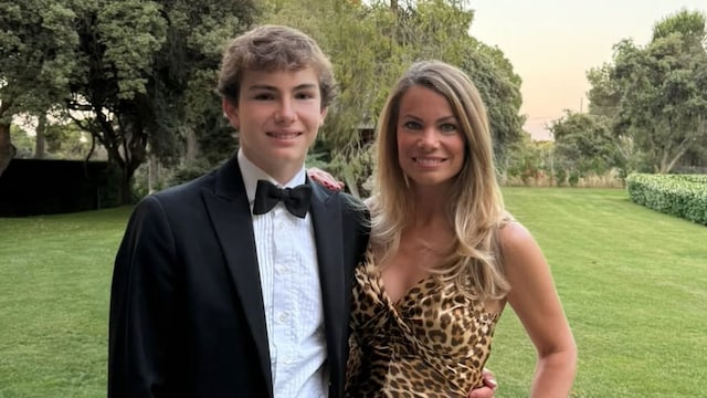 Carla Goyanes con su sobrino Pedro, el hijo de Caritina