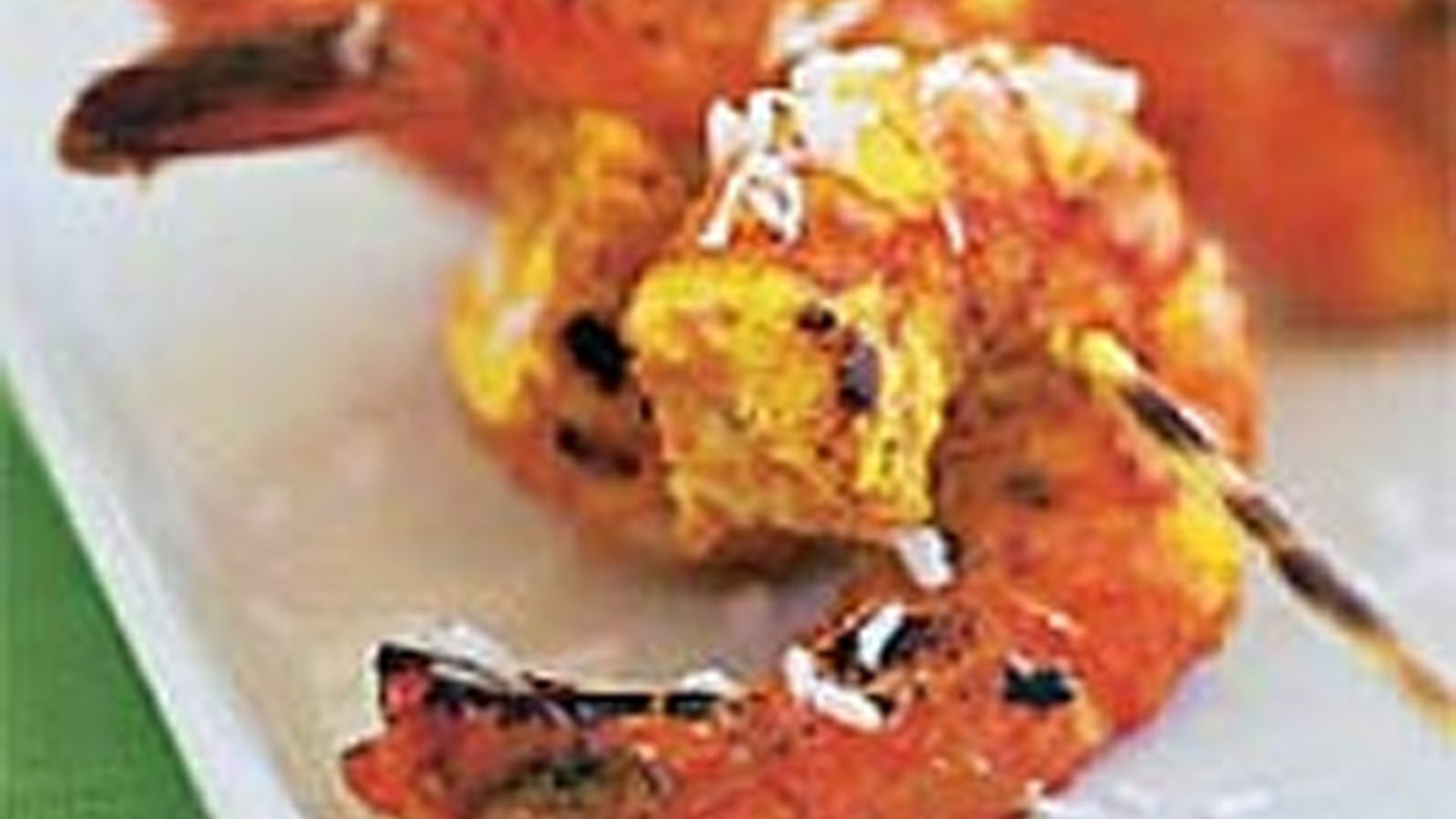 Brocheta india de langostinos