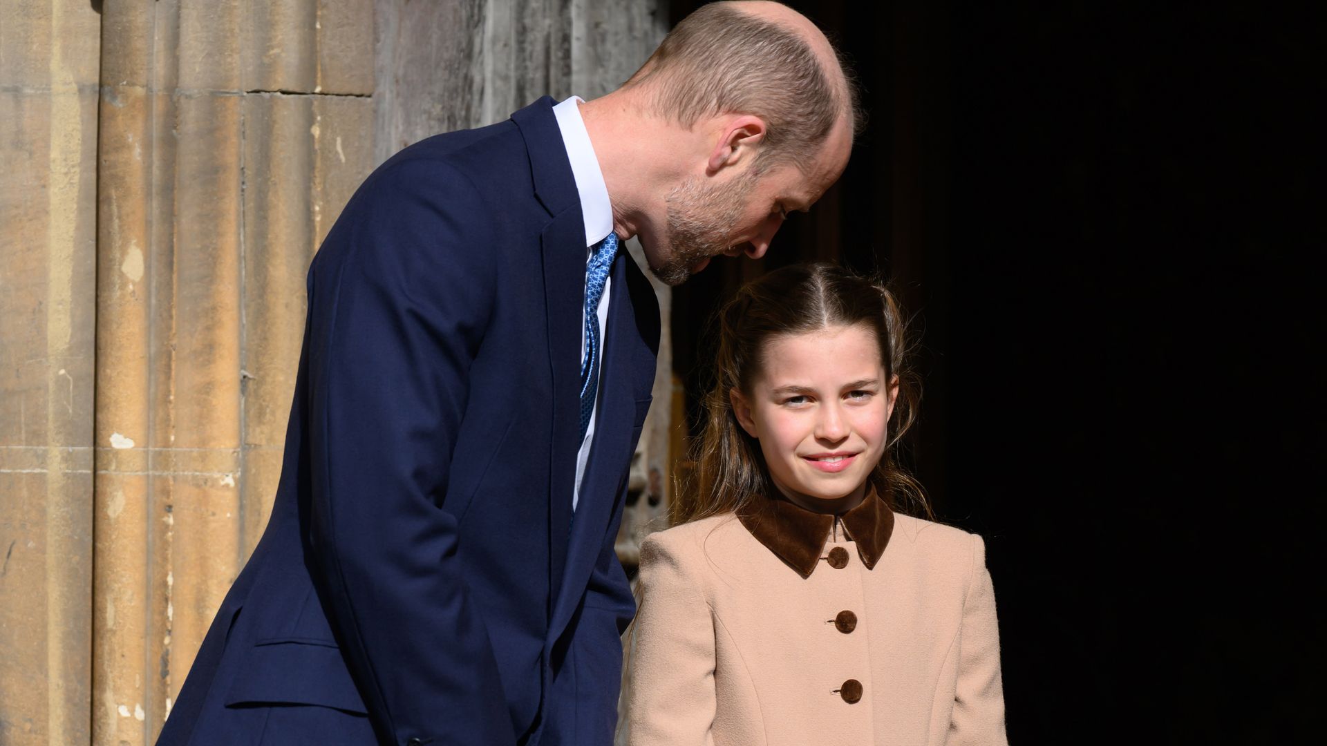 El príncipe Guillermo con su hija Charlotte en la misa de Pascua de Abril de 2026