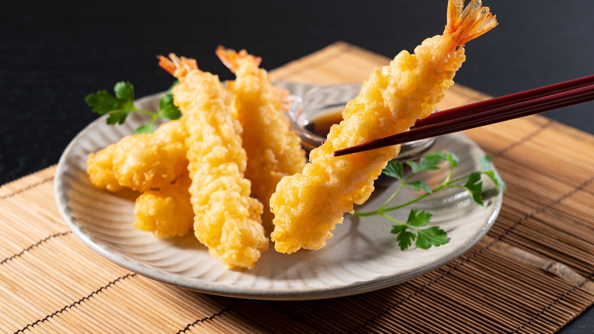 Gambas en tempura