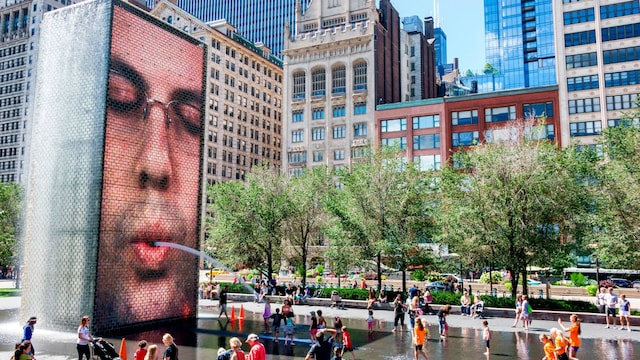 Millennium Park, Crown Fountain, obra de Jaume Plensa, Chicago