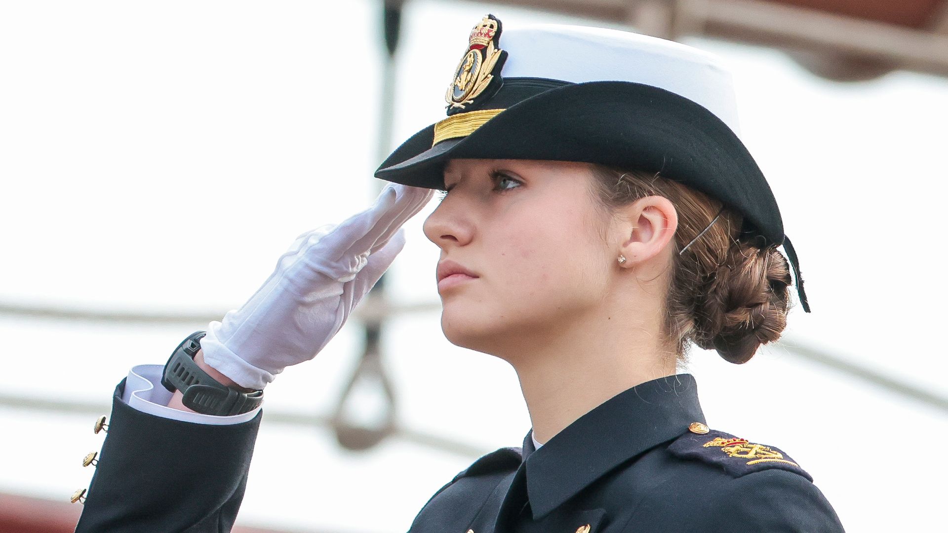 Princess Leonor of Borbon attending Departure Ceremony of Juan Sebastian ElCano in Cadiz on Saturday, 11 January 2025.