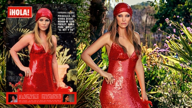Helen Lindes recreando a Priscilla Presley