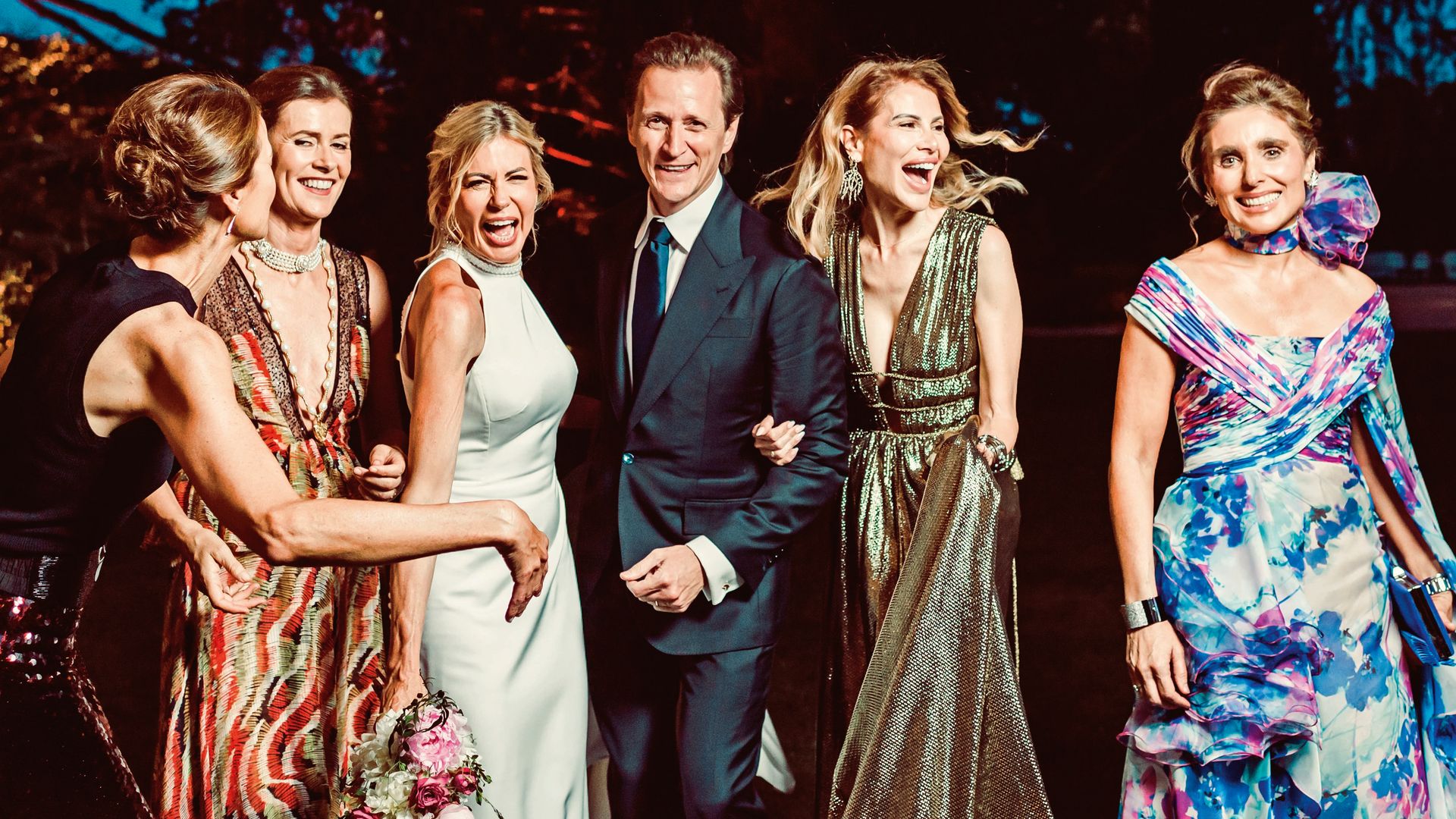 Los novios con Nuria March, Aneta Mijatovic y Paloma Segrelles