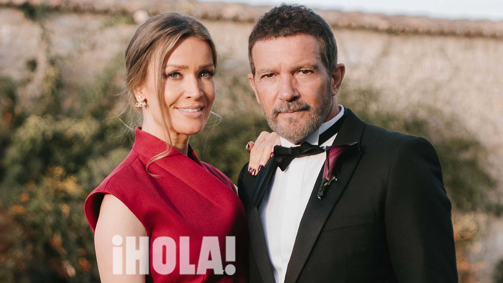 Nicole Kimpel con Antonio Banderas en la boda