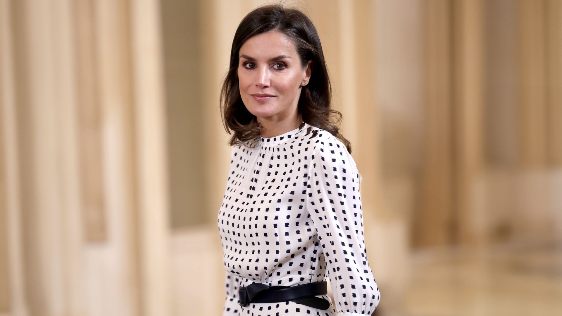 El vestidor de la reina Letizia, en cifras: 7 vestidos estampados de Massimo Dutti con los que marca cintura