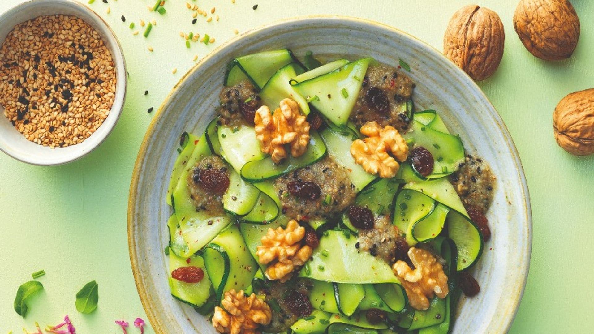'Pappardelle' de calabacín con vinagreta de nuez