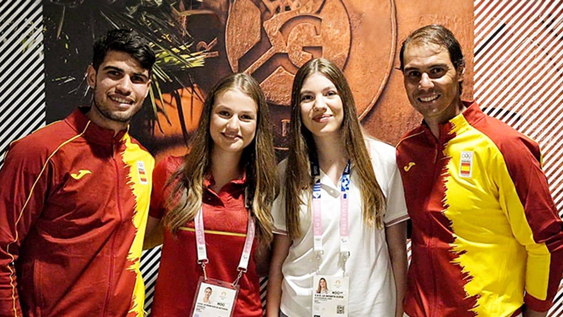 La princesa Leonor y la infanta Sofía se estrenan en los Juegos de París con el partido de dobles de Nadal y Alcaraz