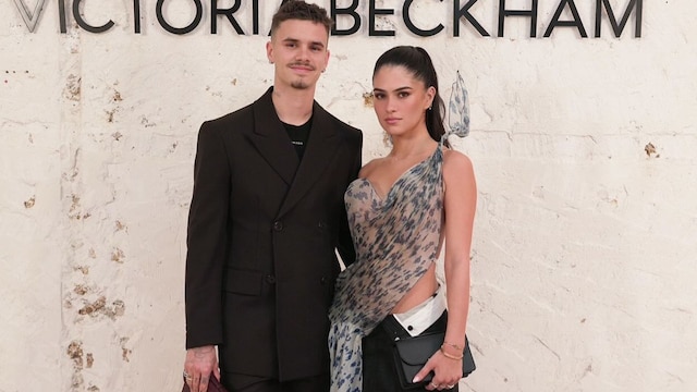 Romeo Beckham y Kim Turnbull en un evento en un evento en París en marzo de este año.
