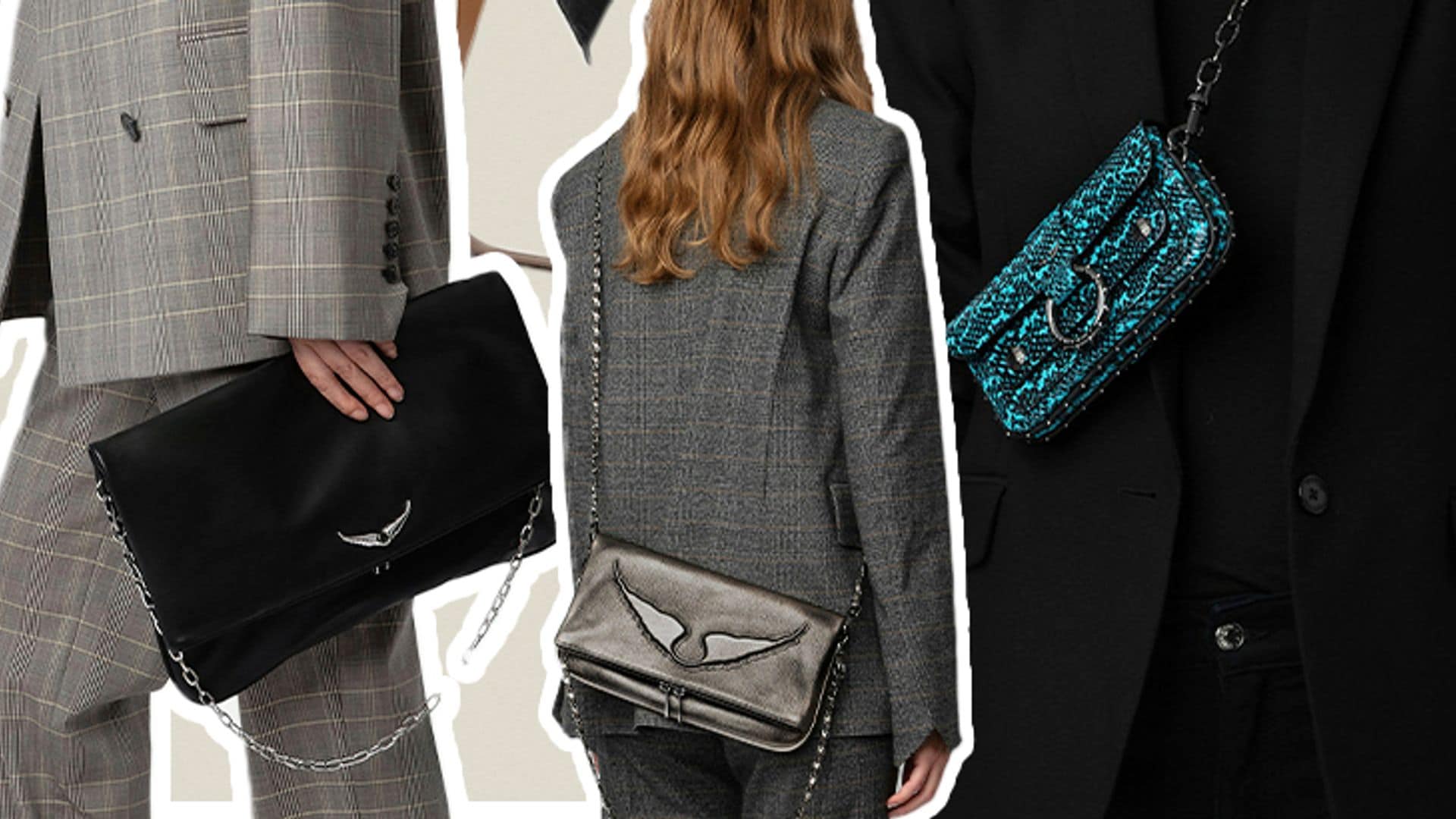Collage con modelos y bolsos de Zadig & Voltaire