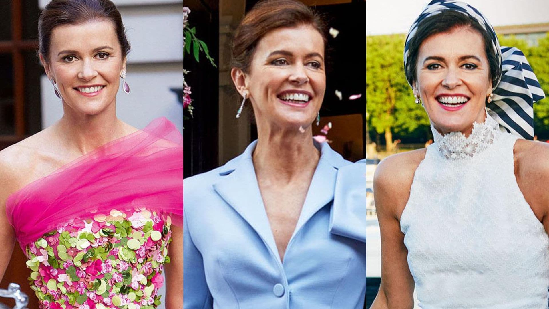 Fucsia, azul y blanco: los tres vestidos de Nuria March, la novia más original y sofisticada