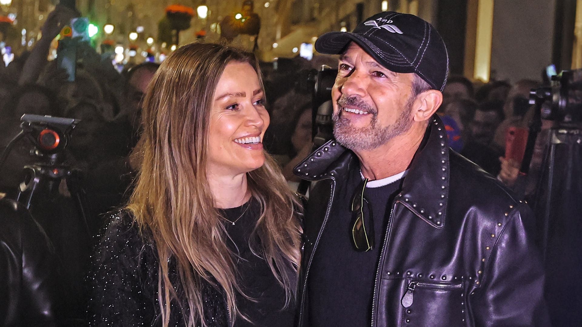 Antonio Banderas y Nicole Kimpel en el alumbrado navideño de Málaga