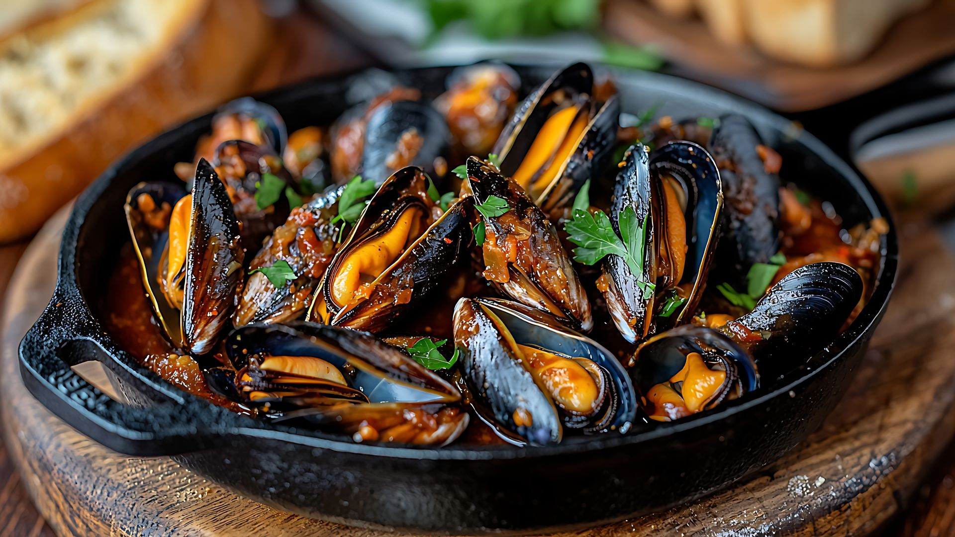 Mejillones con tomate y un toque picante