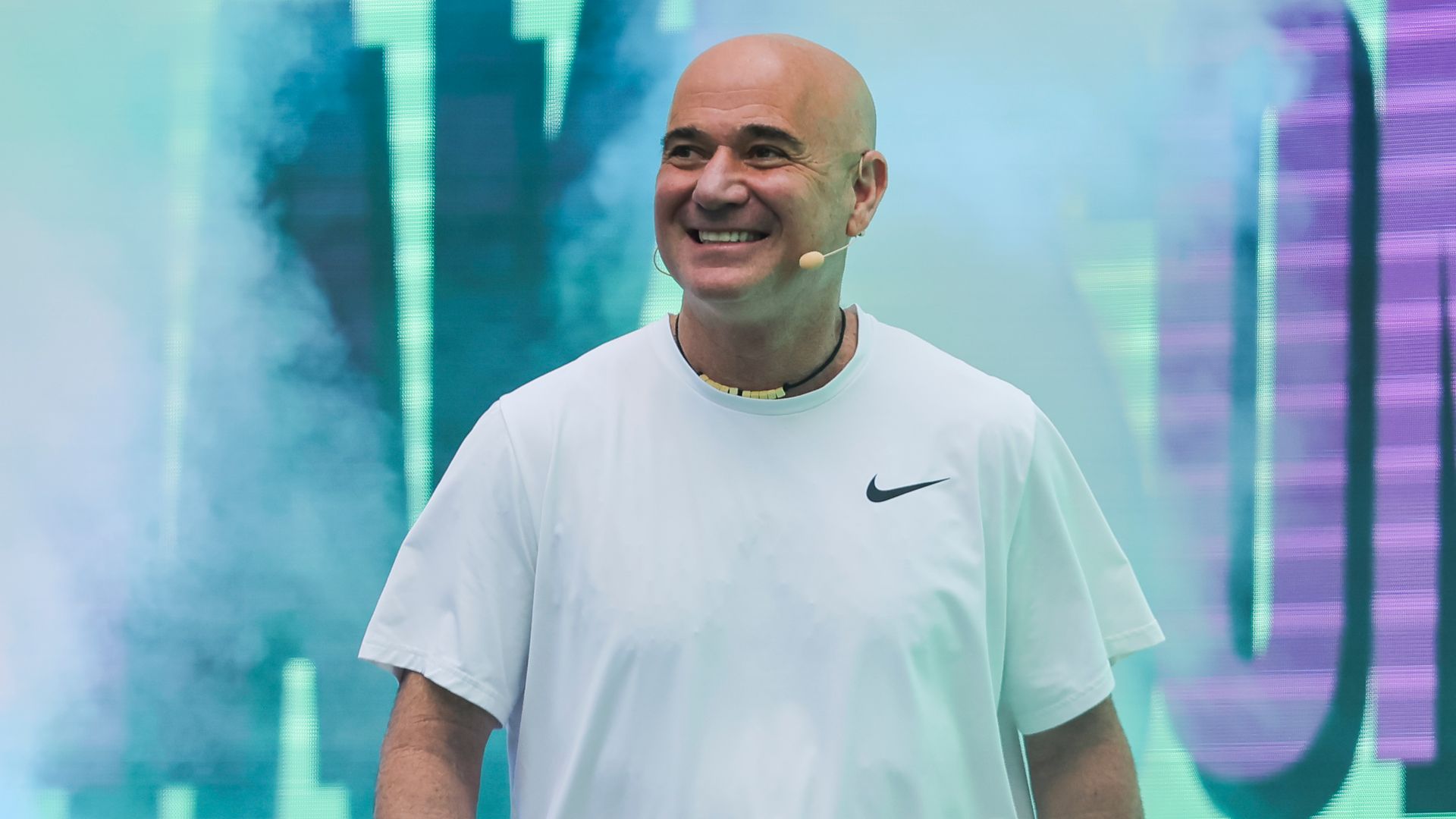 Andre Agassi participa en el Savannah Bananas Show on Arthur Ashe Kids Day durante el 2026 US Open