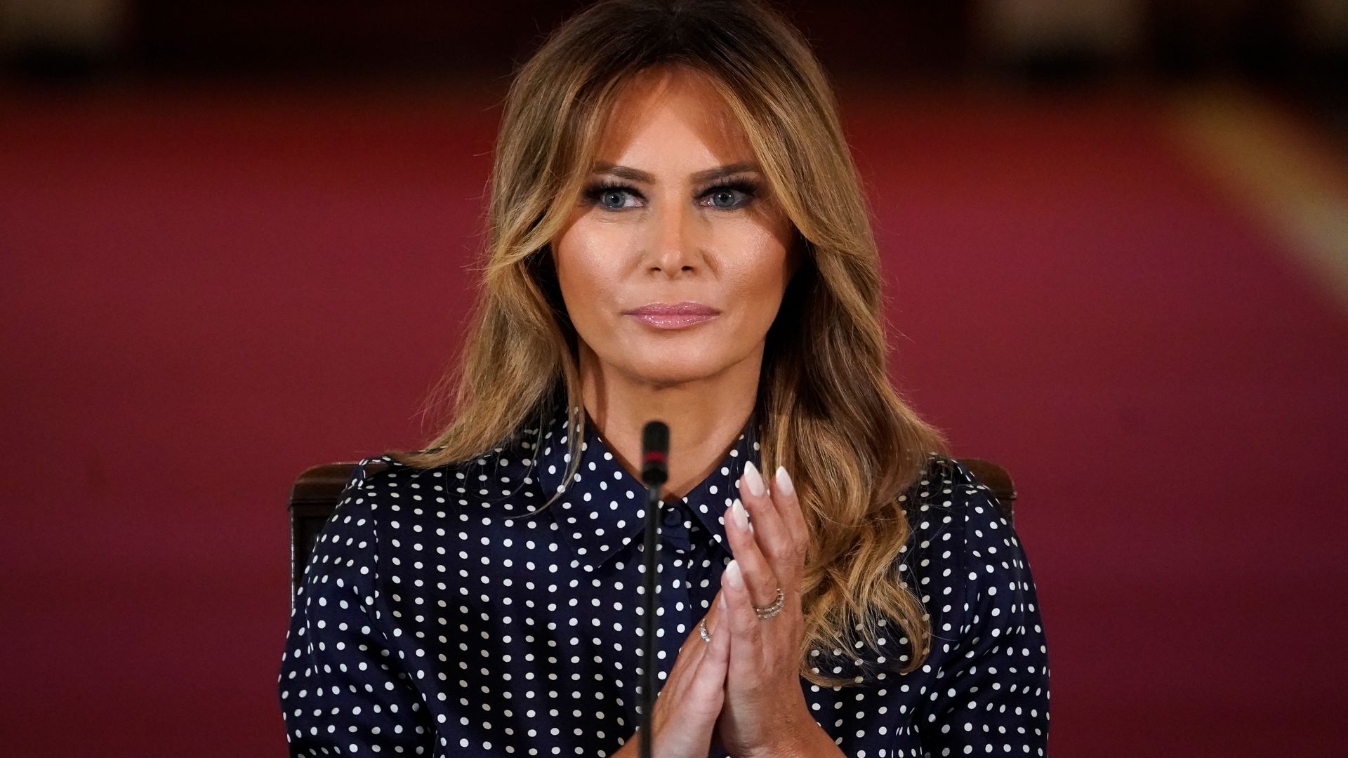 Melania Trump en el evento de la Casa Blanca para recordar el National Alcohol and Drug Addiction Recovery Month en 2020
