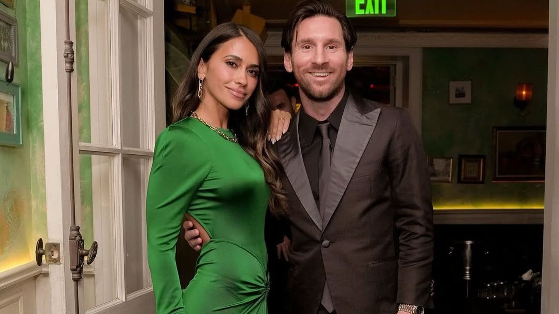 Antonela Roccuzzo deslumbra con un diseño de Victoria Beckham en la fiesta de David Beckham