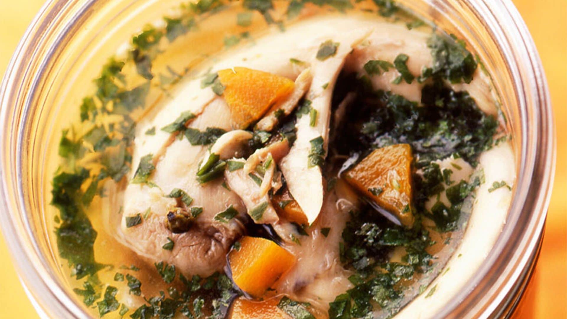 Conejo en escabeche de cilantro