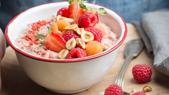 porridge avena avellanas