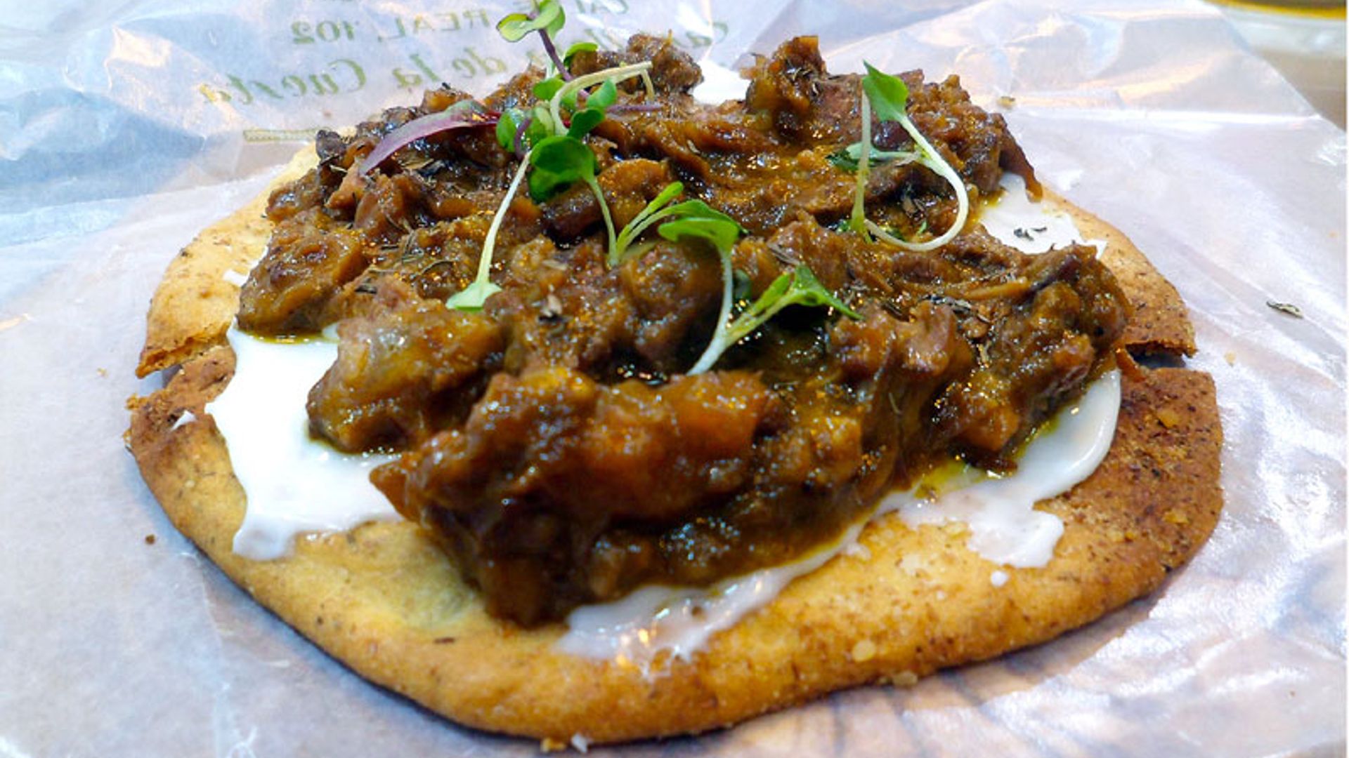 Falsa 'pizza' de rabo de toro