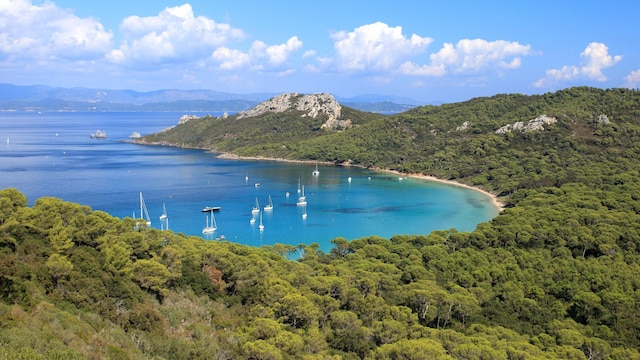 Bahía de Notre Dame, isla Porquerolles, Riviera francesa, Mediterráneo, Francia