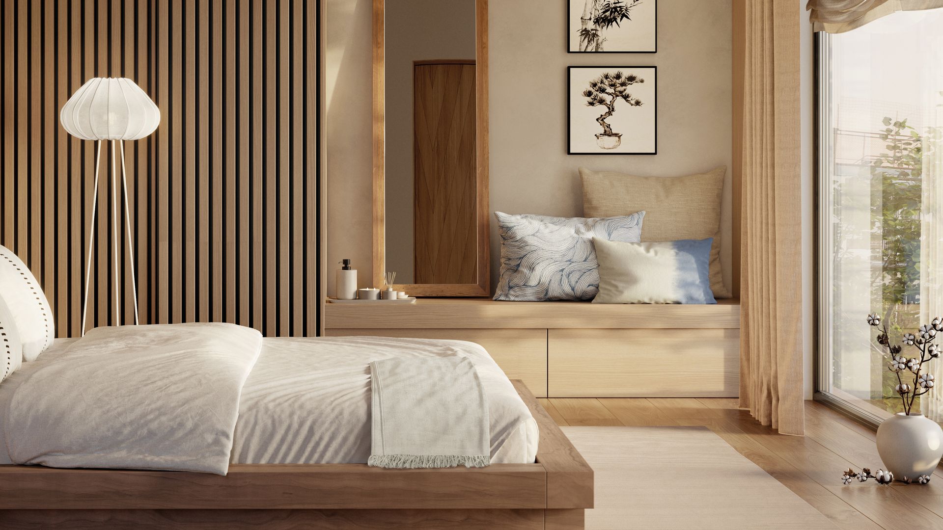 Dormitorio japandi