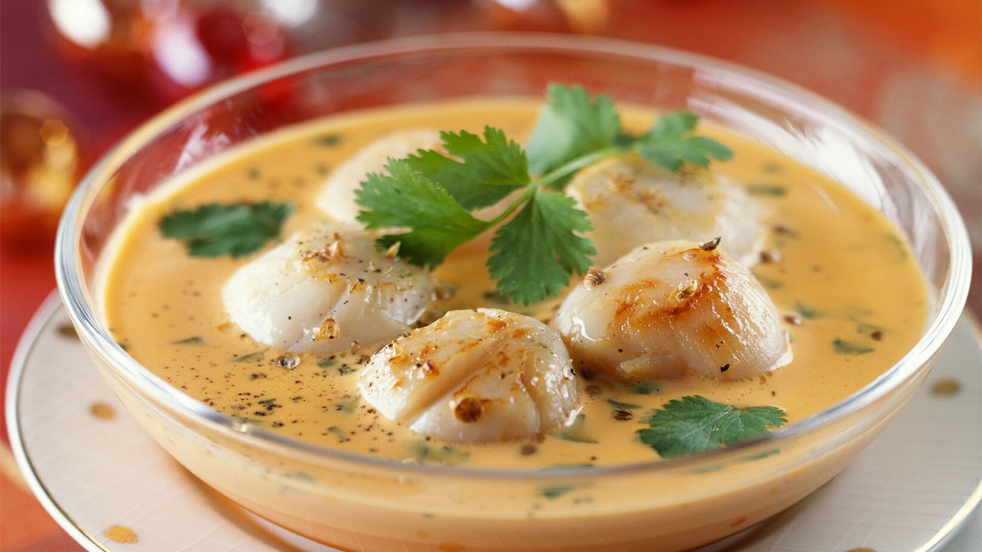Sopa cremosa de vieiras