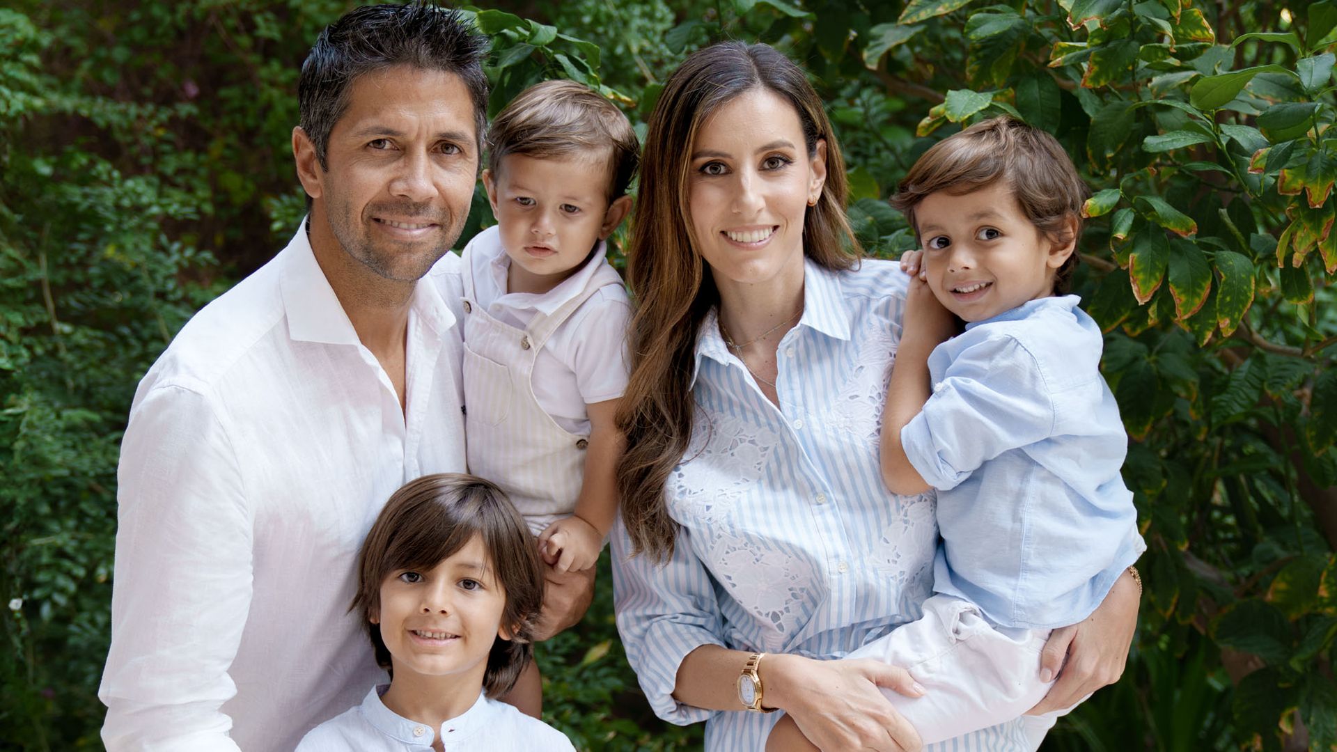 Ana Boyer y Fernando Verdasco con sus hijos en Catar
