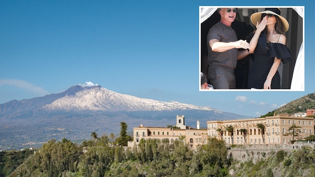 Four Seasons San Domenico, volcán Etna y Jeff Bezos y Lauren Sánchez, Taormina, Sicilia, Italia