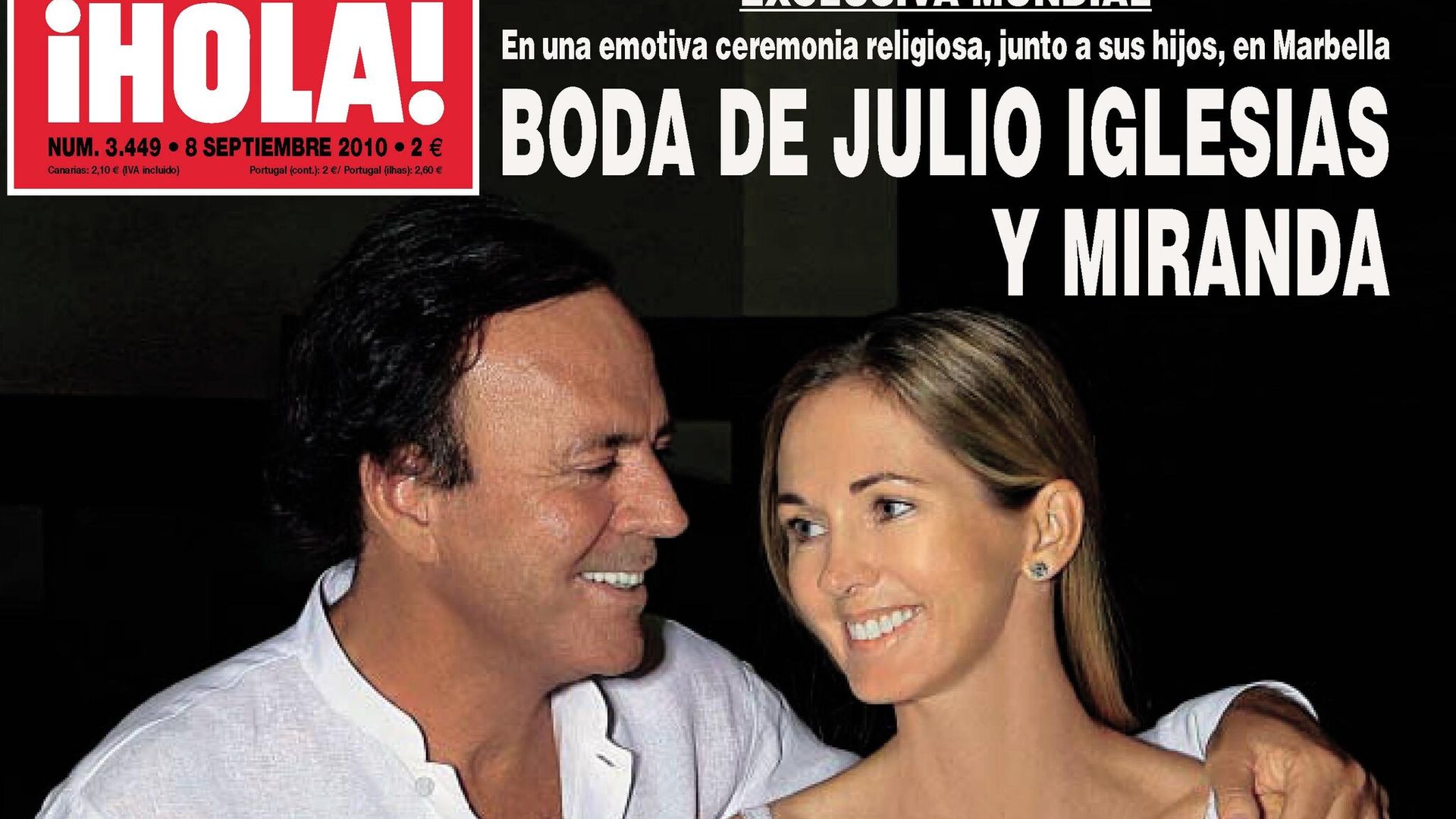 Julio Iglesias y Miranda Rijnsburger celebran 12 años de casados: recordamos su boda en Marbella
