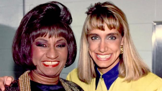 Lili Estefan junto a la icónica cantante cubana Celia Cruz.