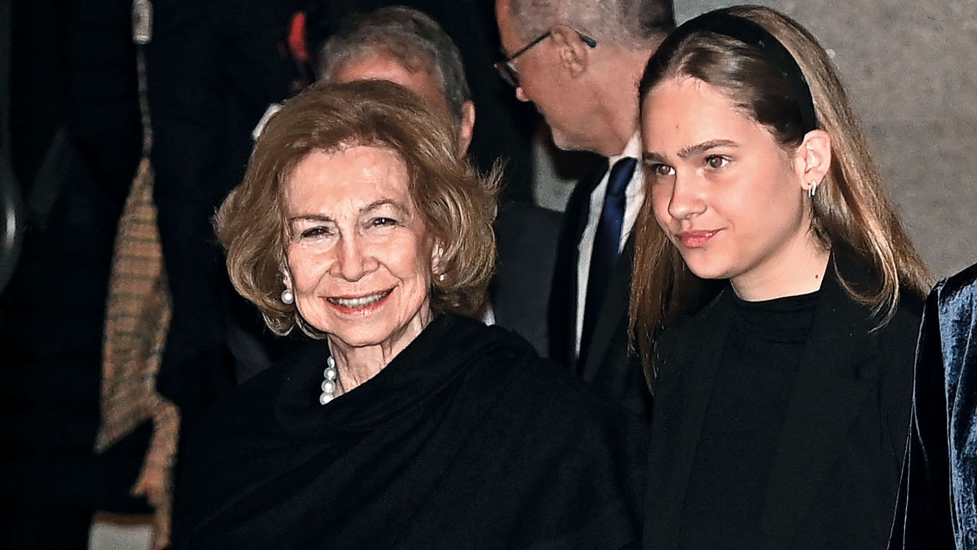La reina Sofía con su nieta Irene Urdangarin a la salida de un concierto