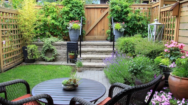 Jardín pequeño con plantas