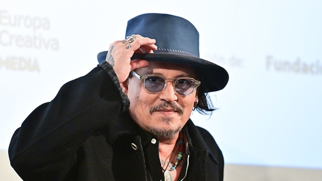 Johnny Depp en una conferencia de prensa en Sevilla