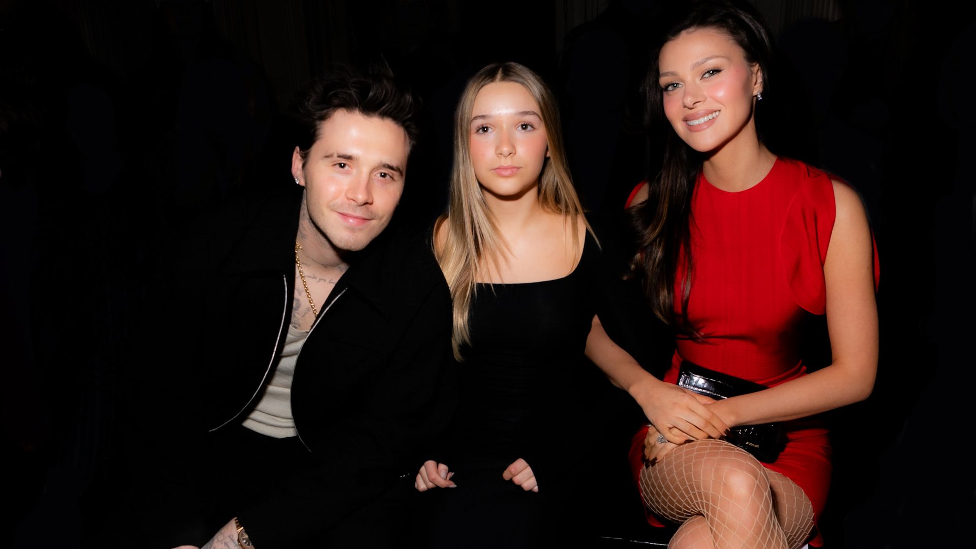 Brooklyn Beckham, Harper Beckham, y Nicola Peltz