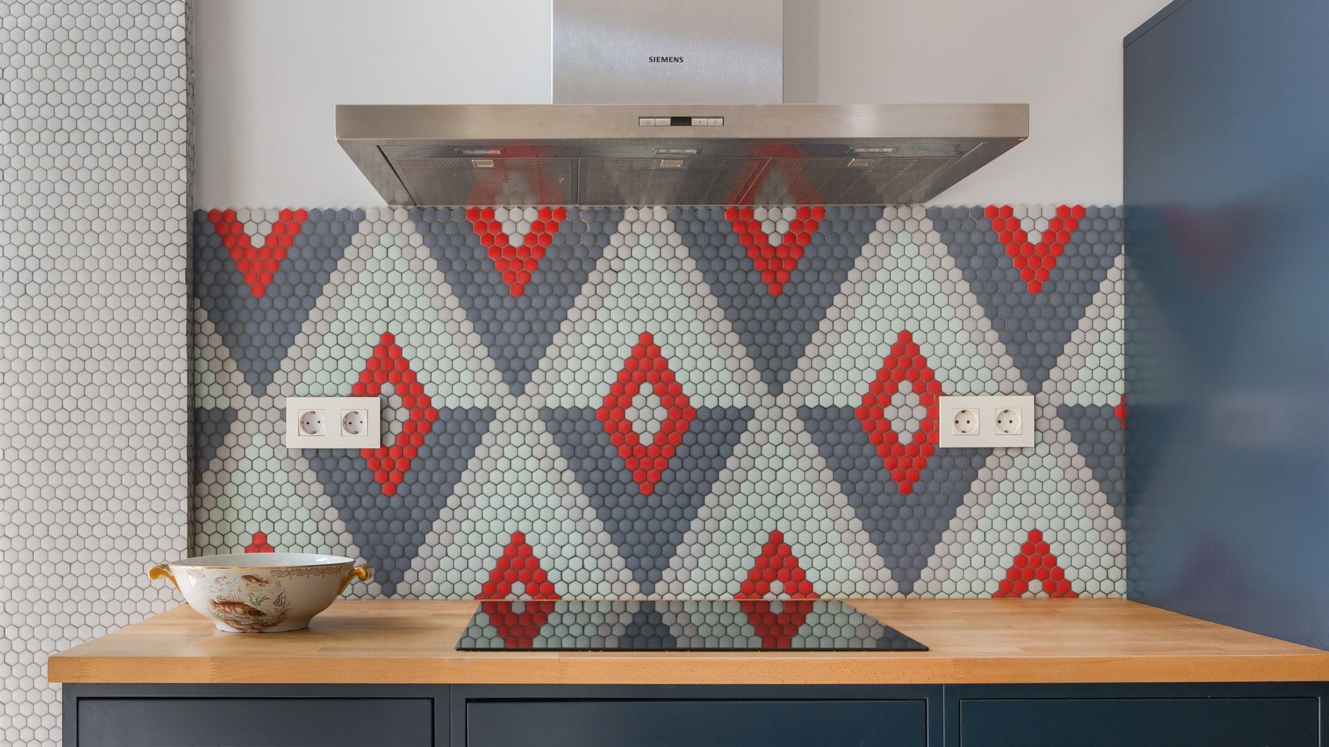 Pared de cocina con mosaico
