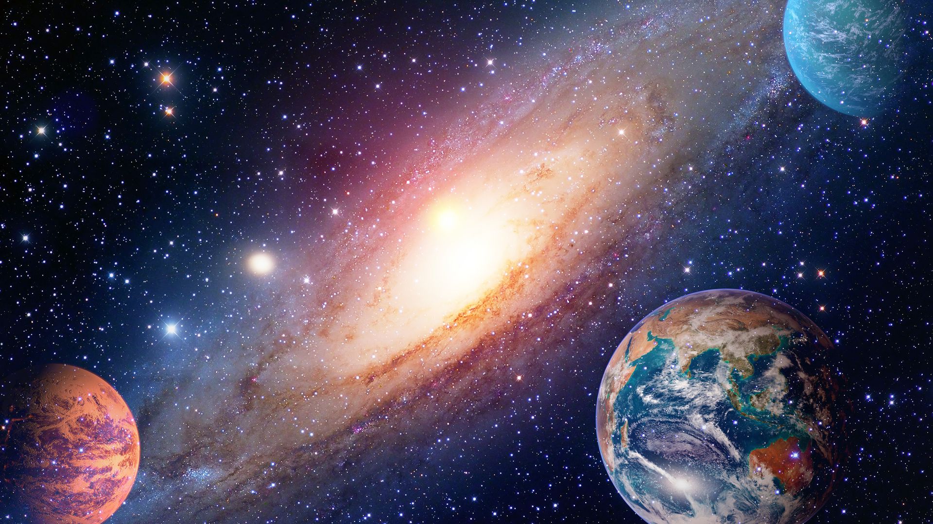 Astrología, astronomía, Tierra, espacio exterior, Sistema Solar, Marte, planeta, Vía Láctea, galaxia. Elementos de esta imagen proporcionados por la NASA.