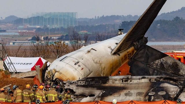 El avión siniestrado en Corea del Sur
 
