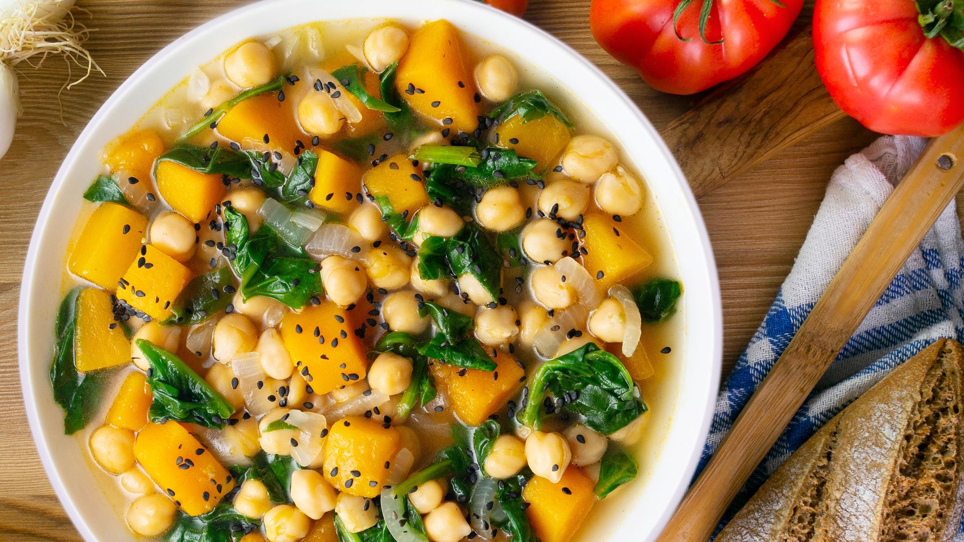Garbanzos con calabaza.