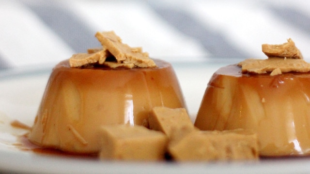 Flan de turrón