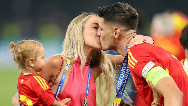 Álvaro Morata y Alice Campello en la final de la Eurocopa 2024