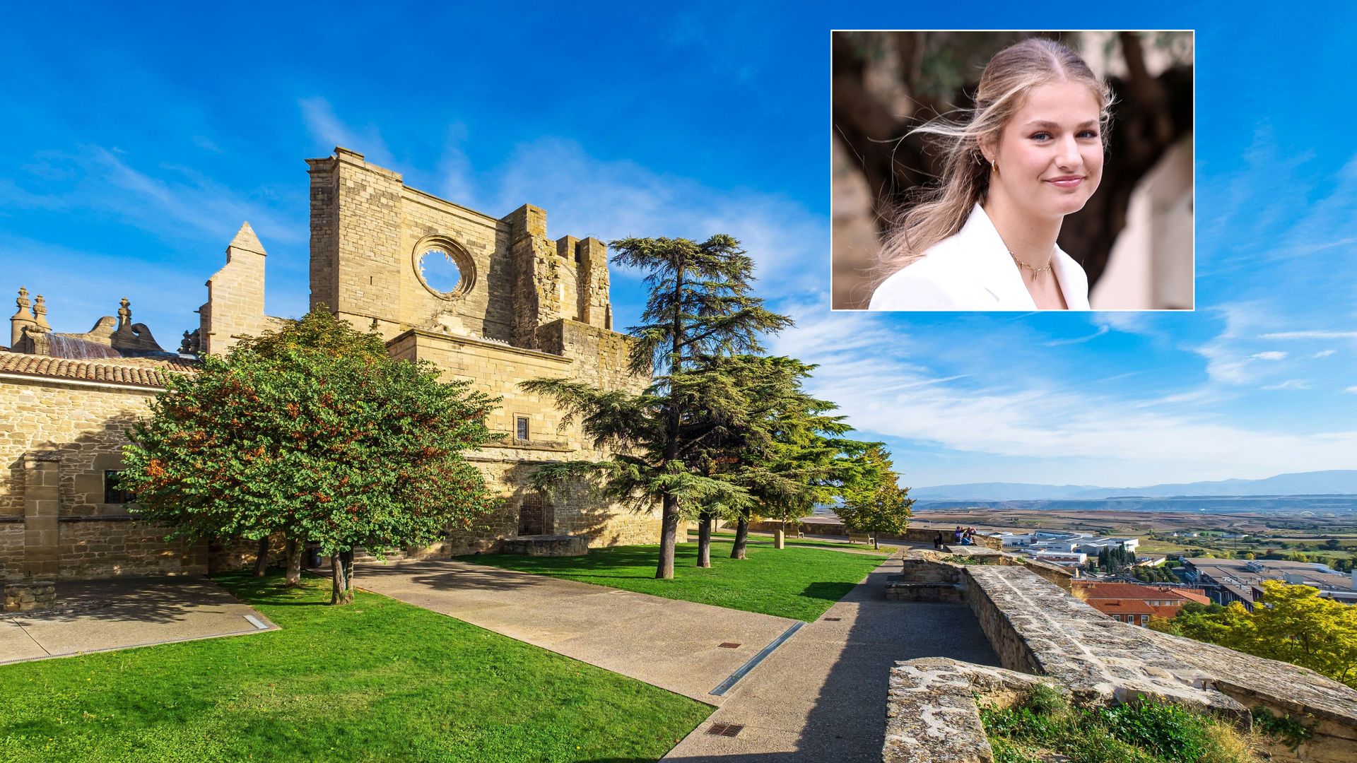 Ruinas de la iglesia de San Pedro de Viana y la princesa Leonor, princesa de Viana, Navarra