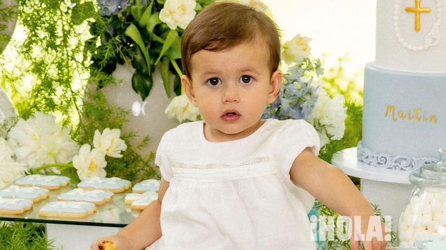 Martín, hijo de Ana Boyer y Fernando Verdasco, en su bautizo
