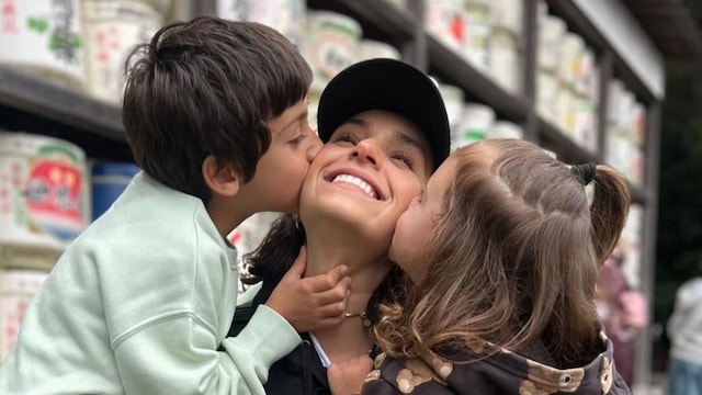 Tania Rincón y sus hijos Amelia y Patricio 