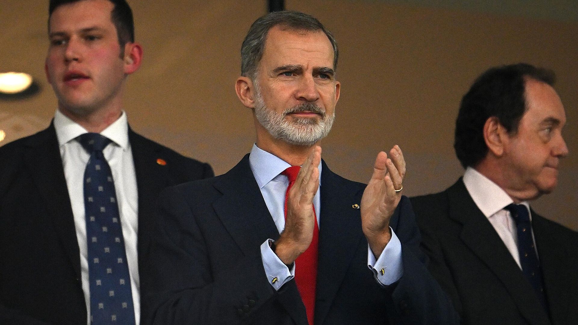 Felipe VI celebra el triunfo de la selección española ante Costa Rica