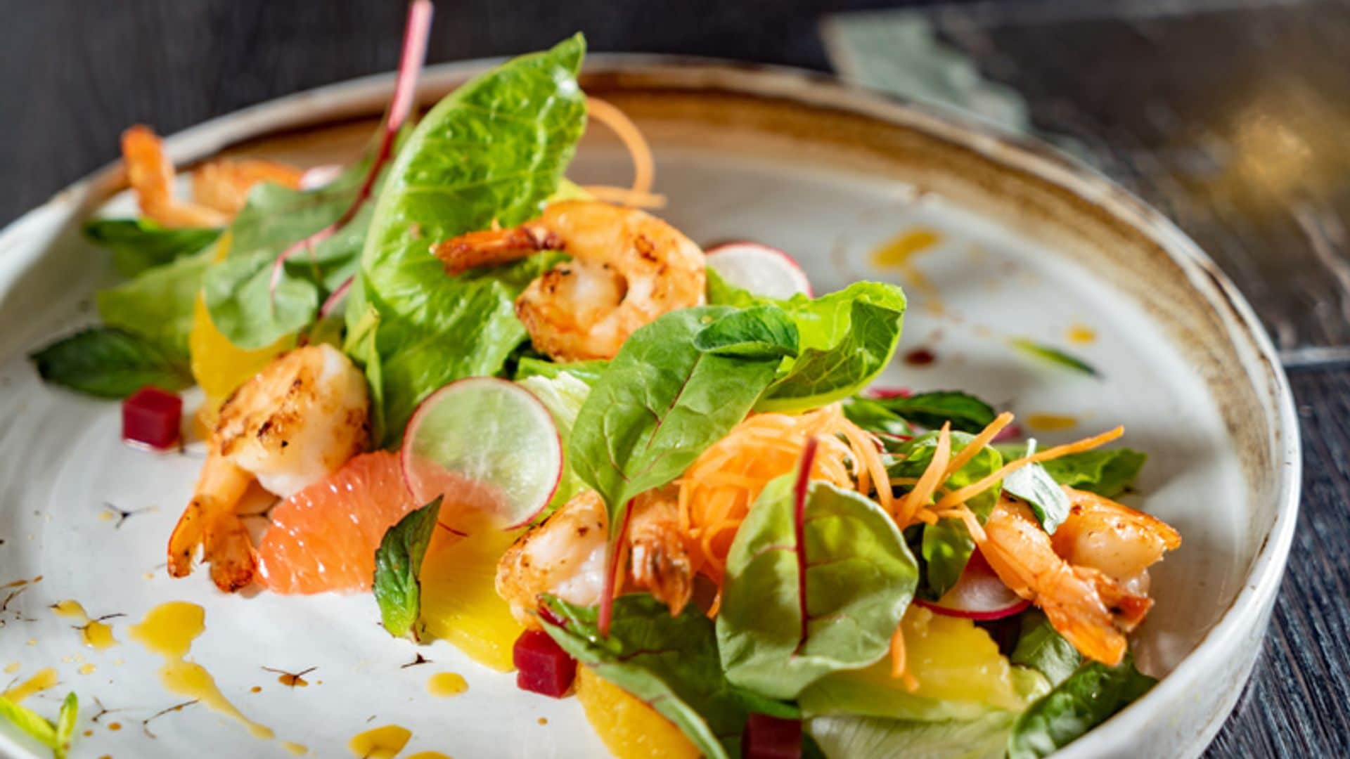 Ensalada de naranja con gambas