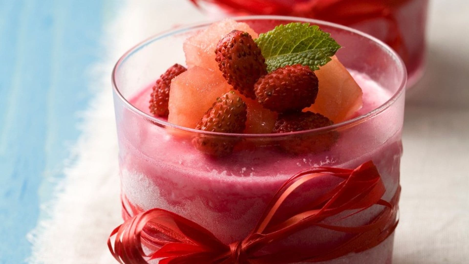 'Mousse' de sandía y fresa