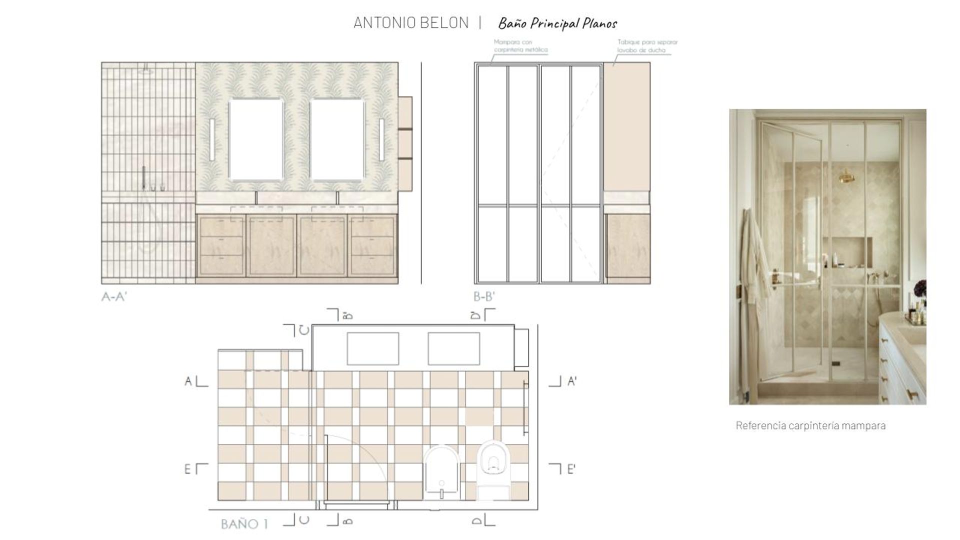 Plano reforma baño 